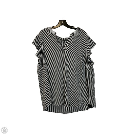 Top Short Sleeve By Adrianna Papell In Striped Pattern, Size: 2x