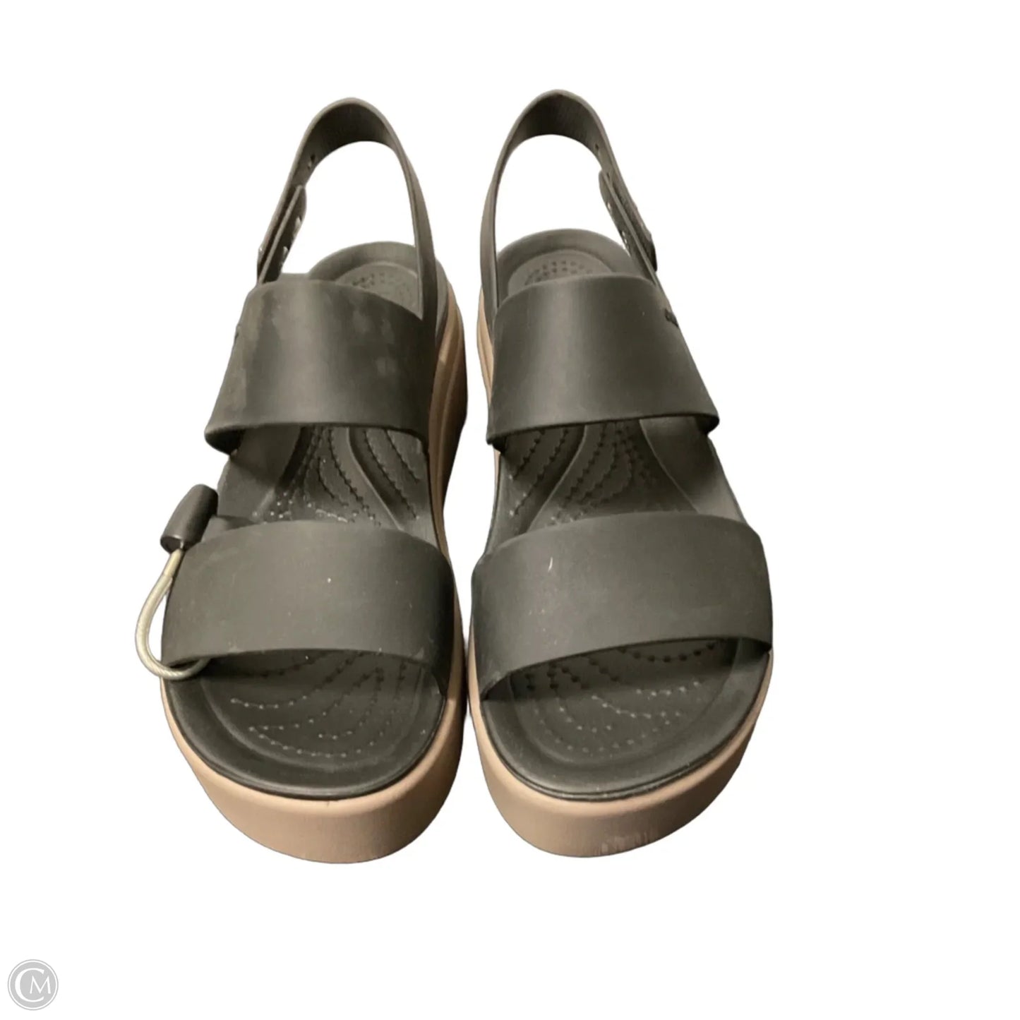 Sandals Heels Block By Crocs In Black, Size: 6