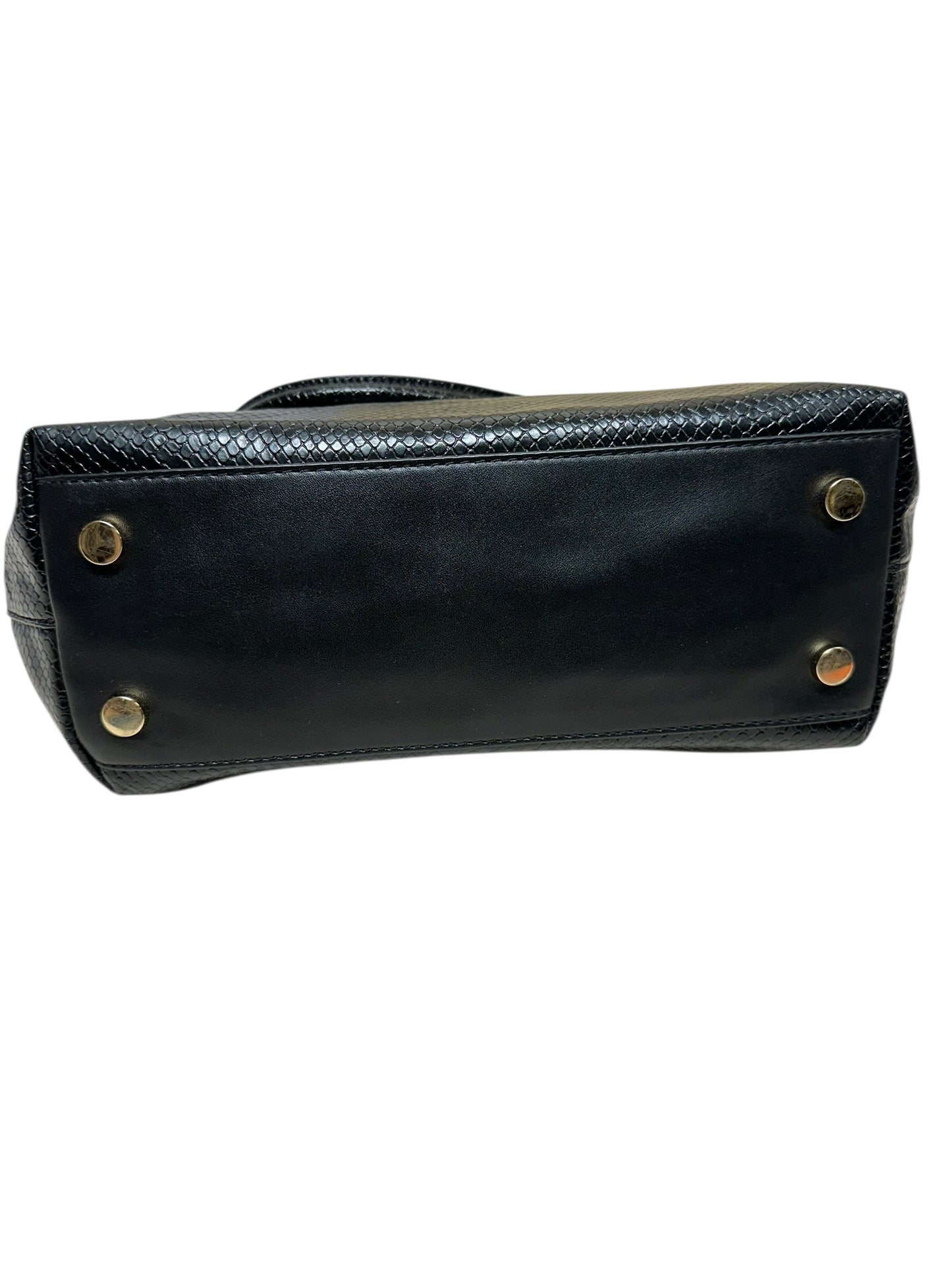 Handbag Designer By Michael Kors In Black & Gold, Size:Medium