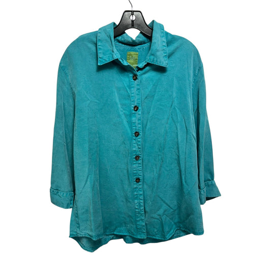 Top Long Sleeve By Pulp In Aqua, Size: Xl