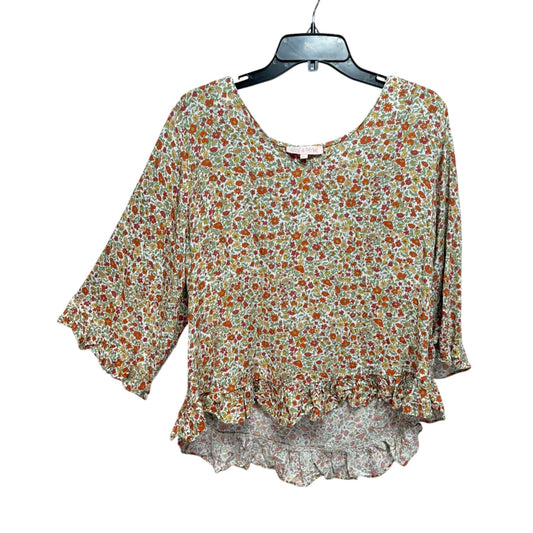 Top 3/4 Sleeve By Rose And Olive In Floral Print, Size: Xl