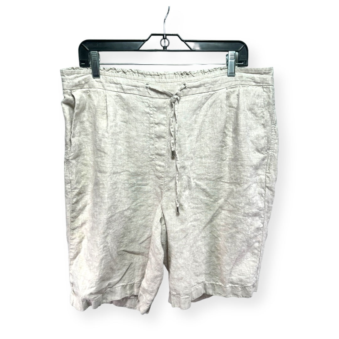 Linen Tan Shorts Chicos, Size 14
