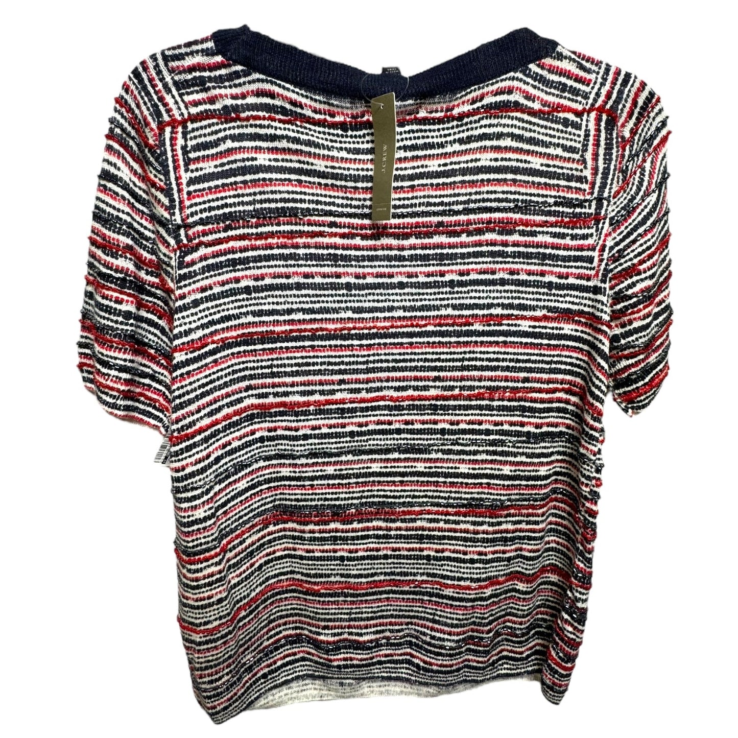 Linen Beaded Tee By J. Crew In Striped Pattern, Size: S