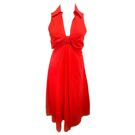Split Side Midi Dress in Red Mng, Size L