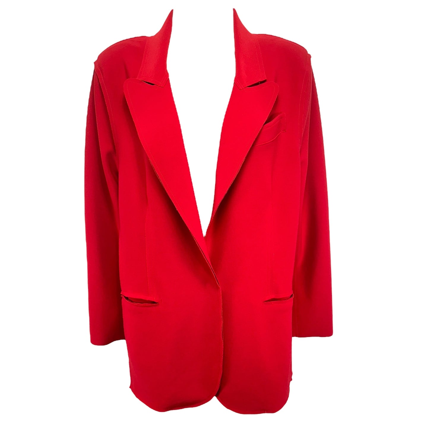 Classic Double Breasted Jacket in Tiger Red Norma Kamali, Size L