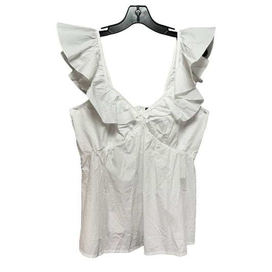 Ruffle Top Sleeveless By French Connection In White, Size: 10