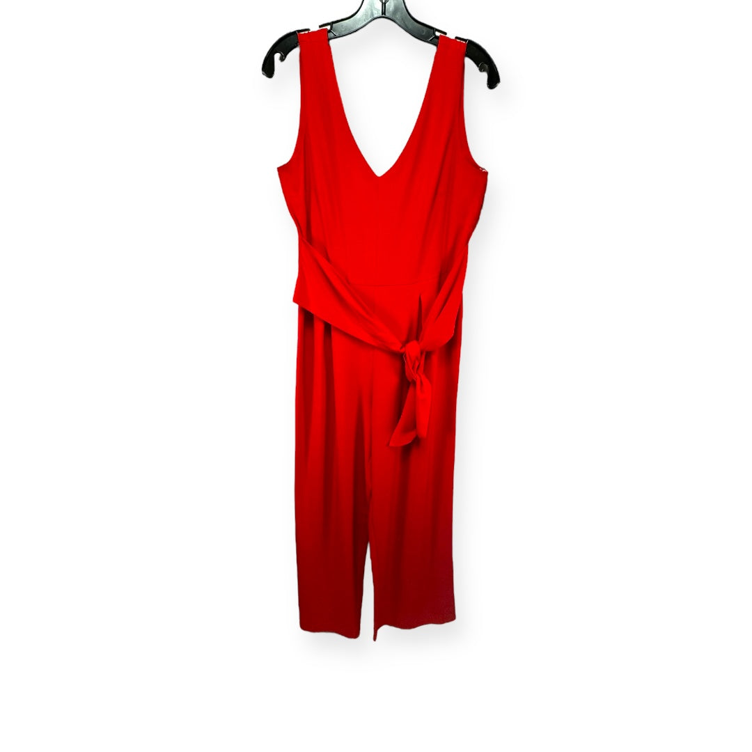 Wide Leg Belted Jumpsuit in Poppy Laundry, Size 8