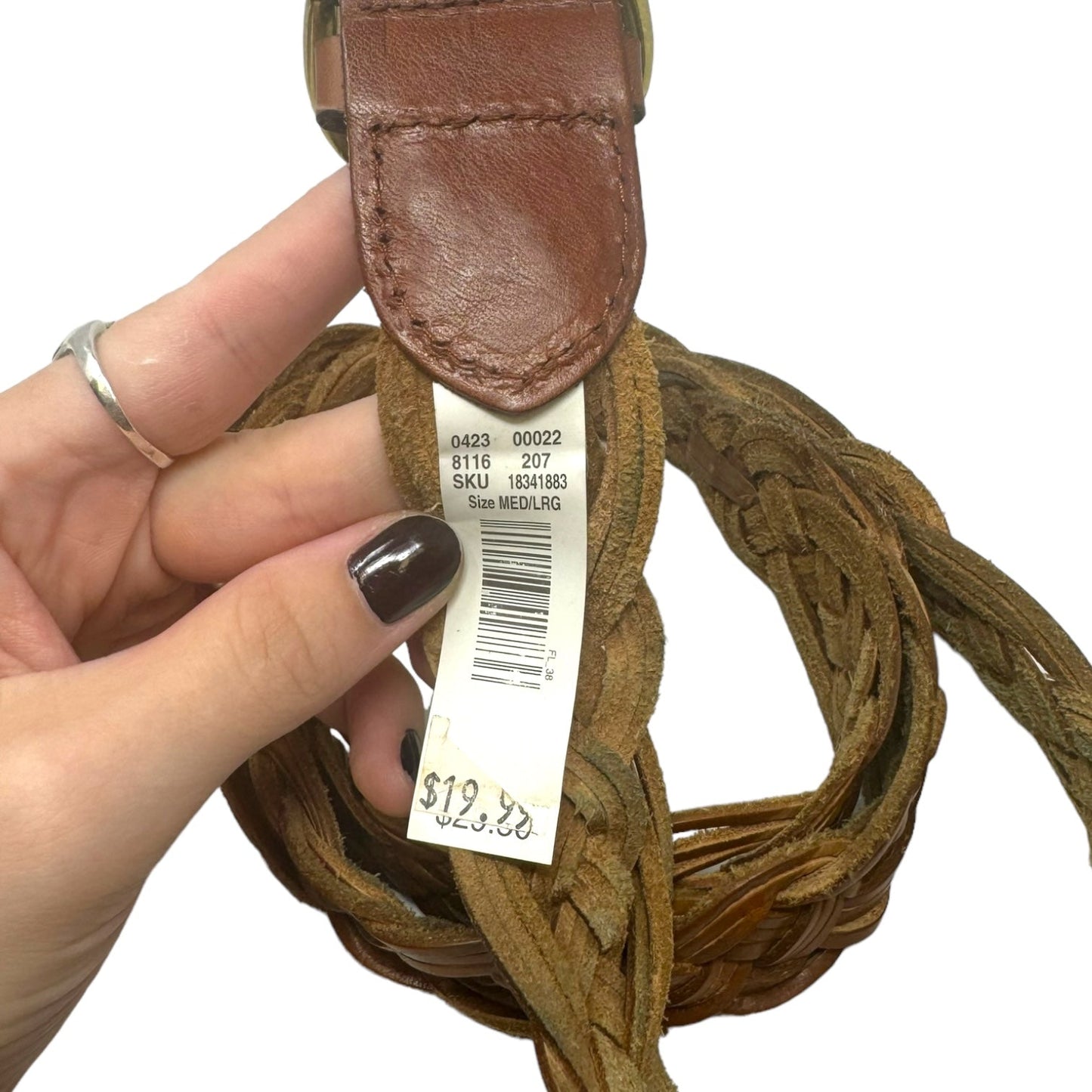 Braided Leather Belt Unbranded, Size: Medium