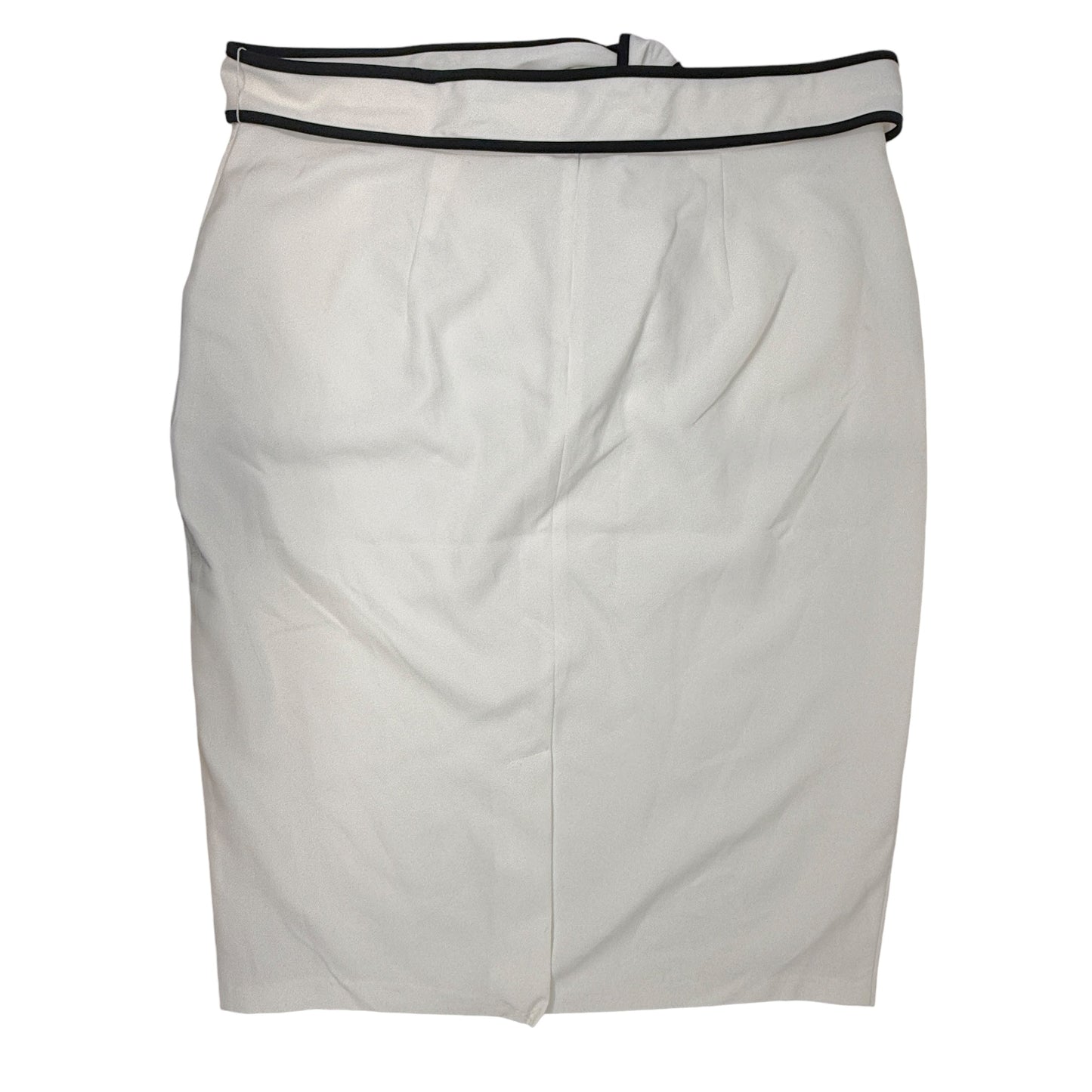 Piped Tie-Waist Pencil Skirt By New York And Co In White, Size: Xl