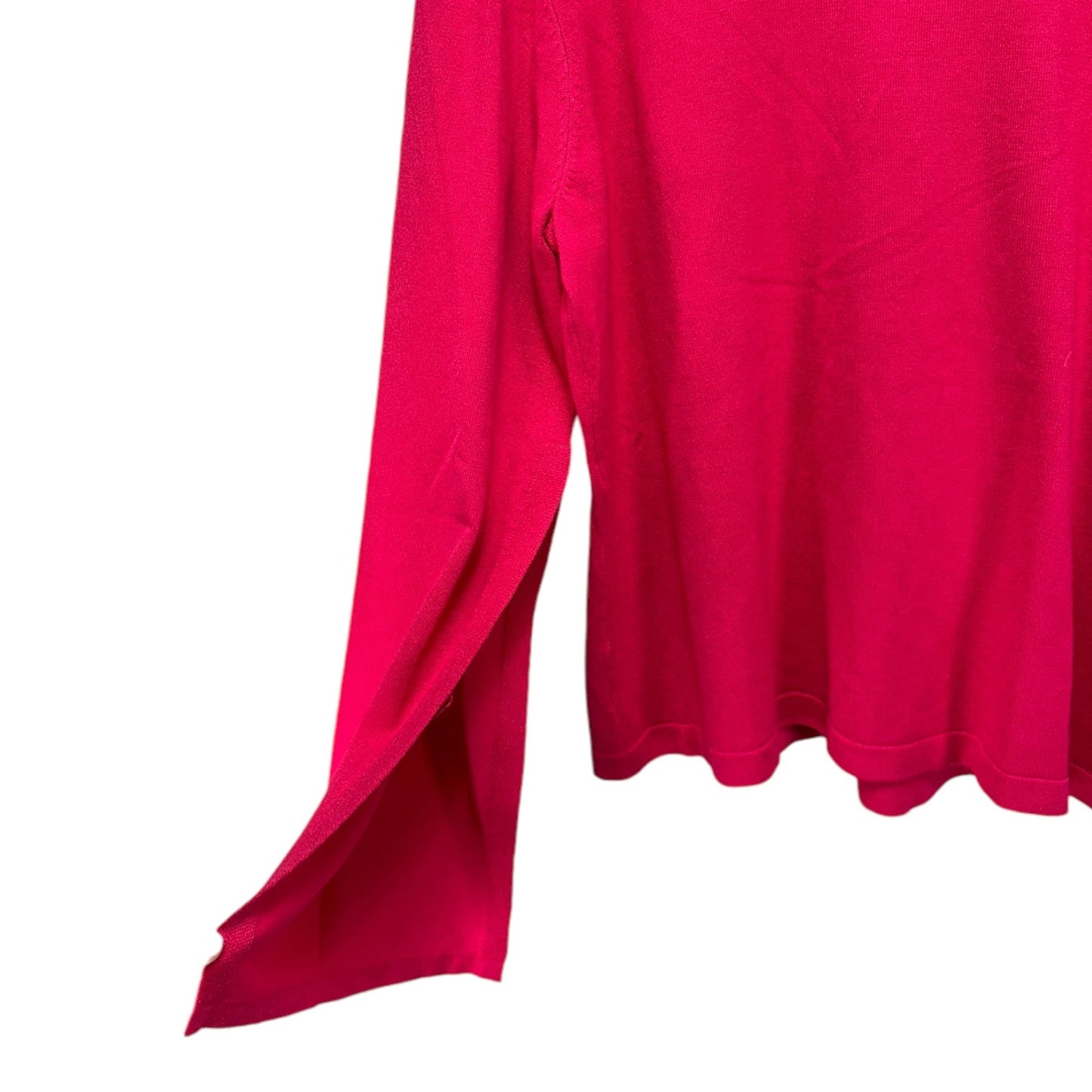 Knit Split Sleeve Top Long Sleeve By New York And Co In Pink, Size: Xl