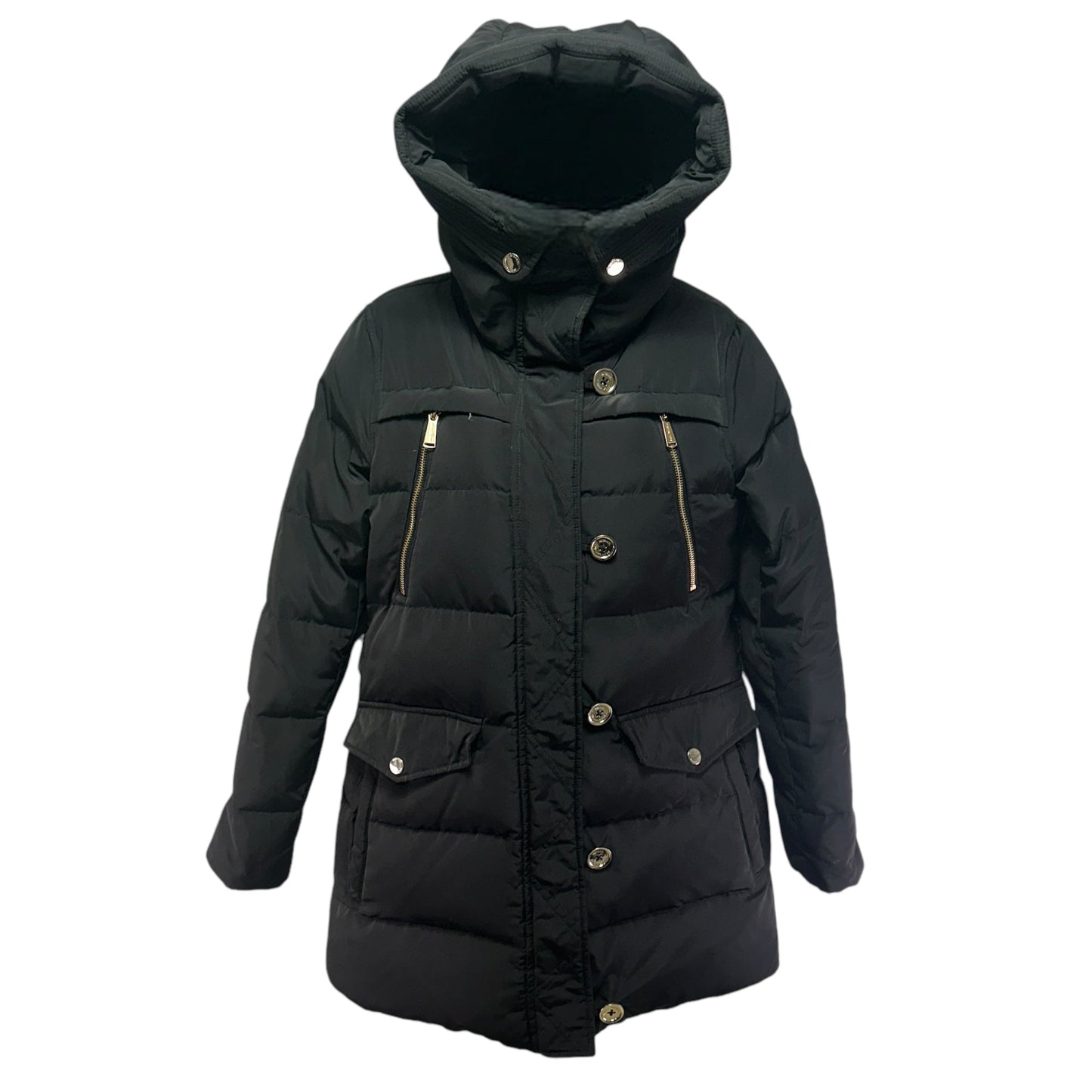 Down Filled Hooded Parka By Michael By Michael Kors In Black, Size: S