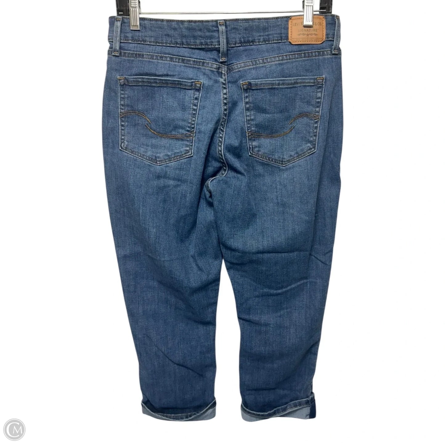 Levi Strauss Signature Mid Rise Capri Jeans By Levis In Blue Denim, Size: 6