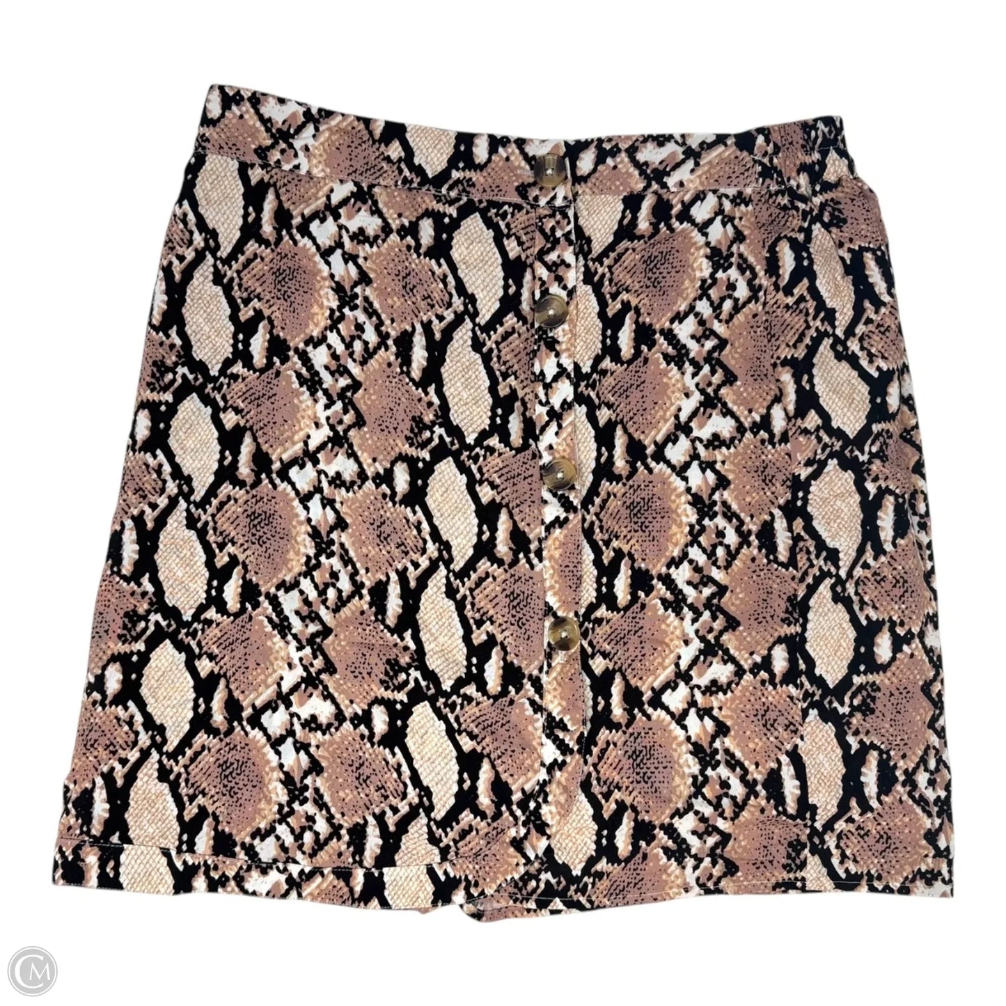 Skirt Mini & Short By Miami In Snakeskin Print, Size: L