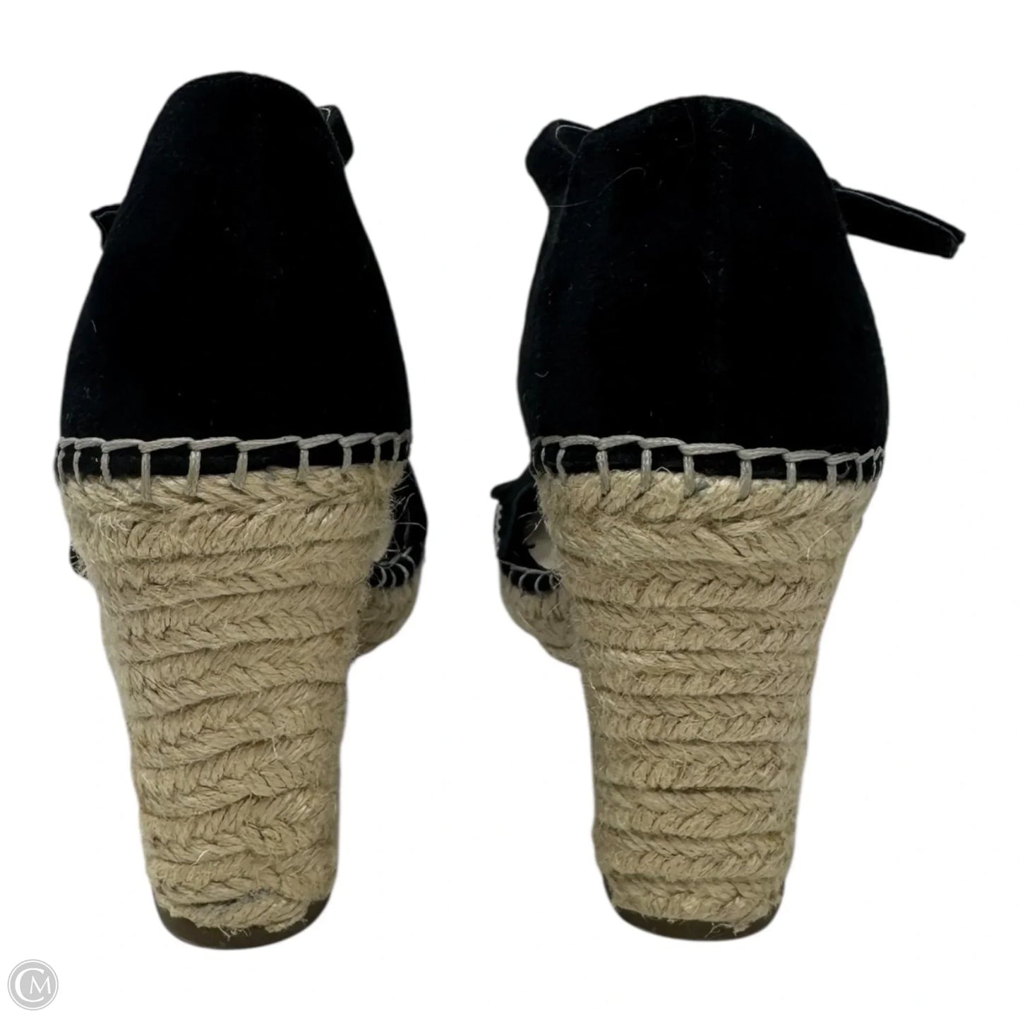 Kickoff Suede Espadrille Wedge Sandals By Marc Fisher In Black, Size: 9