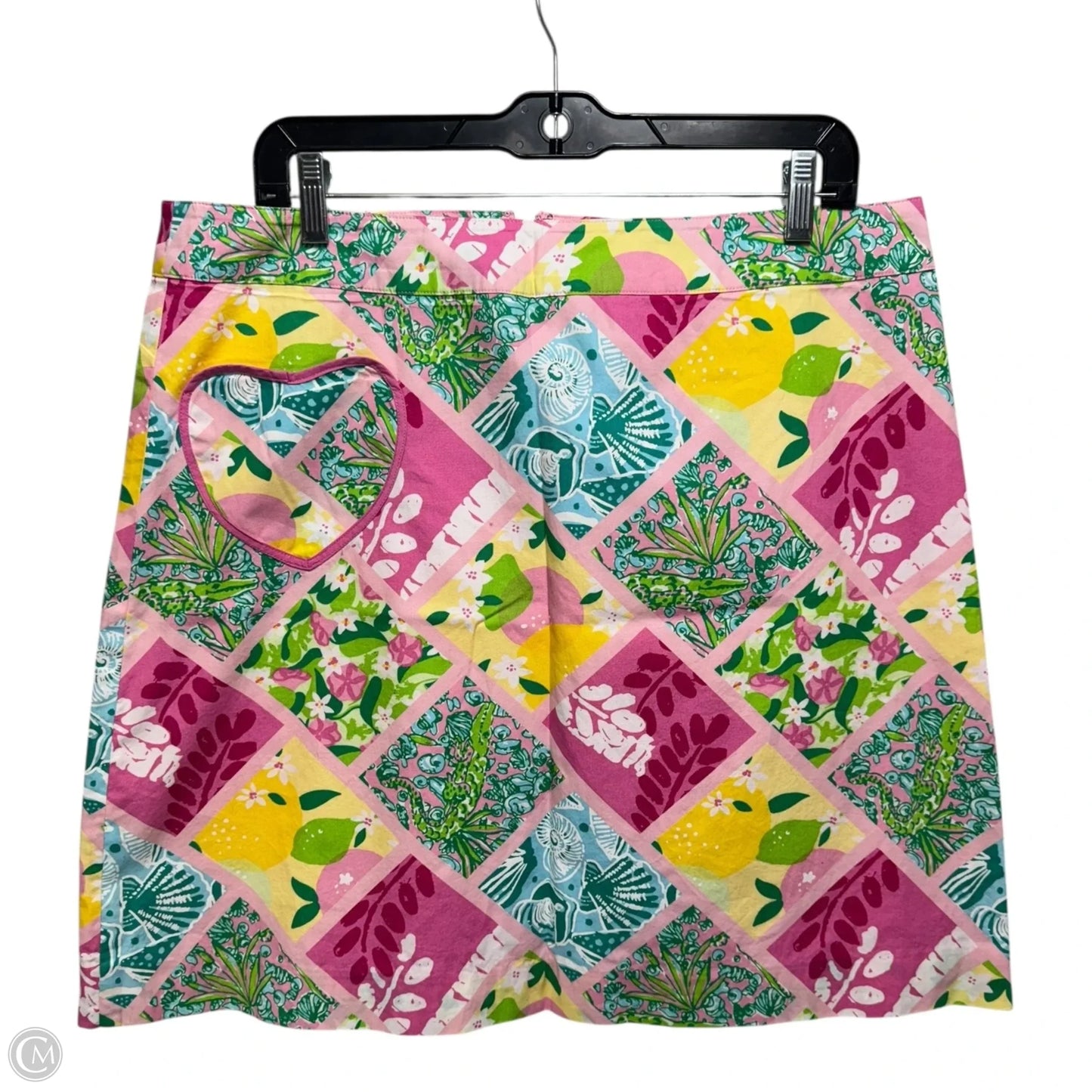 Vintage Patchwork Heart Pocket Skirt Designer By Lilly Pulitzer In Floral Print, Size: 12