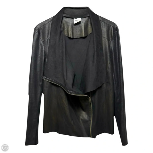 Lightweight Soft Faux Suede Drape Jacket In Black Foil By Mote In Black, Size: L