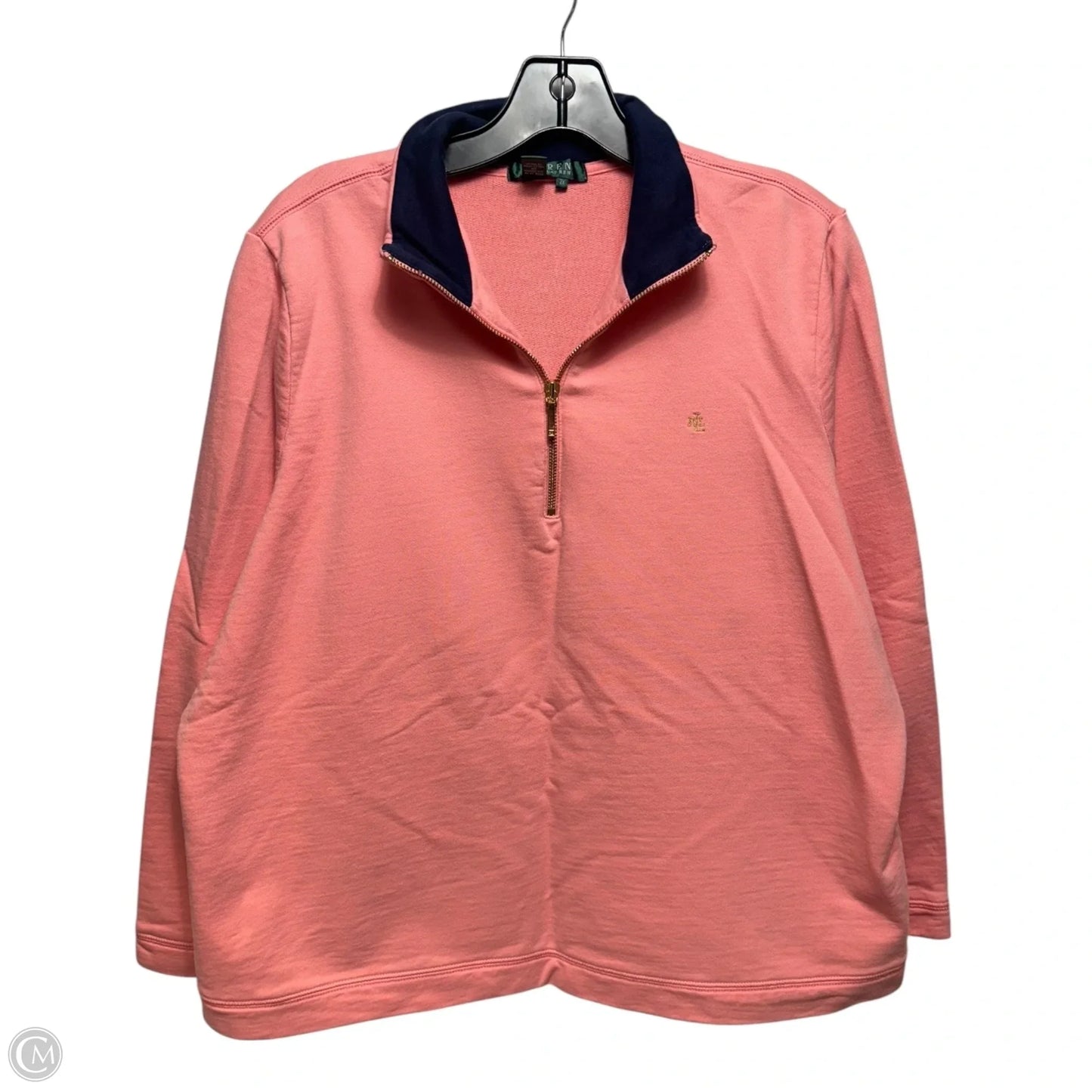 Sweatshirt Collar By Lauren By Ralph Lauren In Pink, Size: 2x
