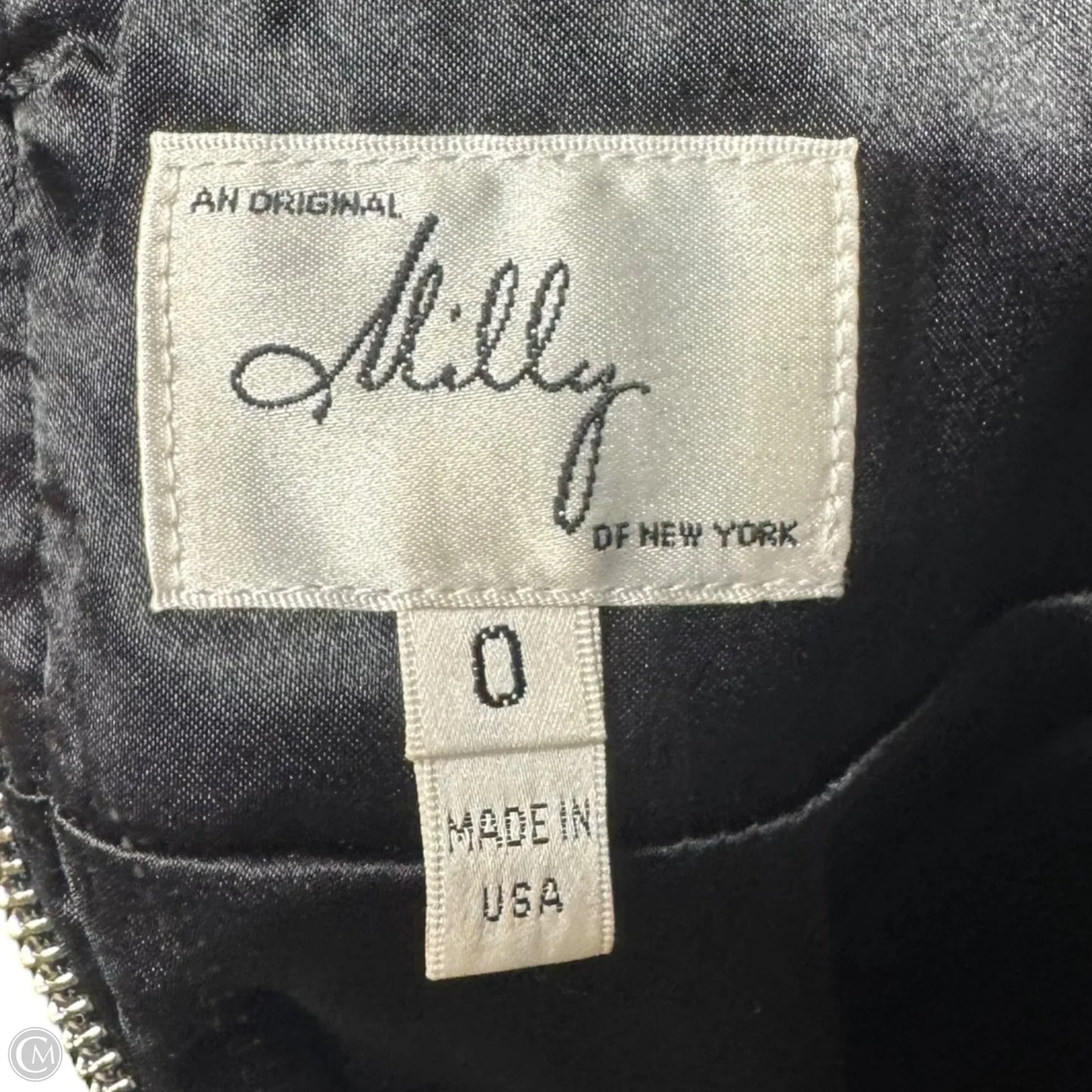 Plisse Twirl Illusion Cocktail Dress Designer By Milly In Black, Size: 0