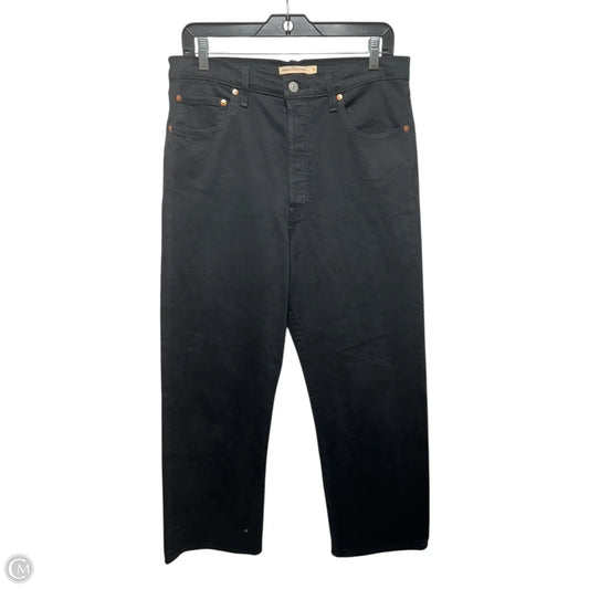 Ribcage Straight Ankle Jeans By Levis In Black, Size: 12