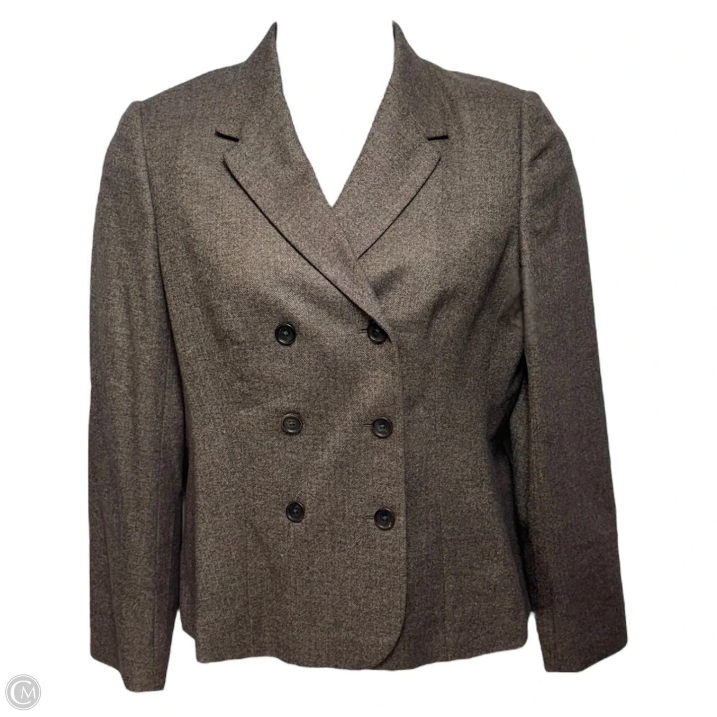 Merino Wool Blazer By Brooks Brothers In Brown, Size: 12