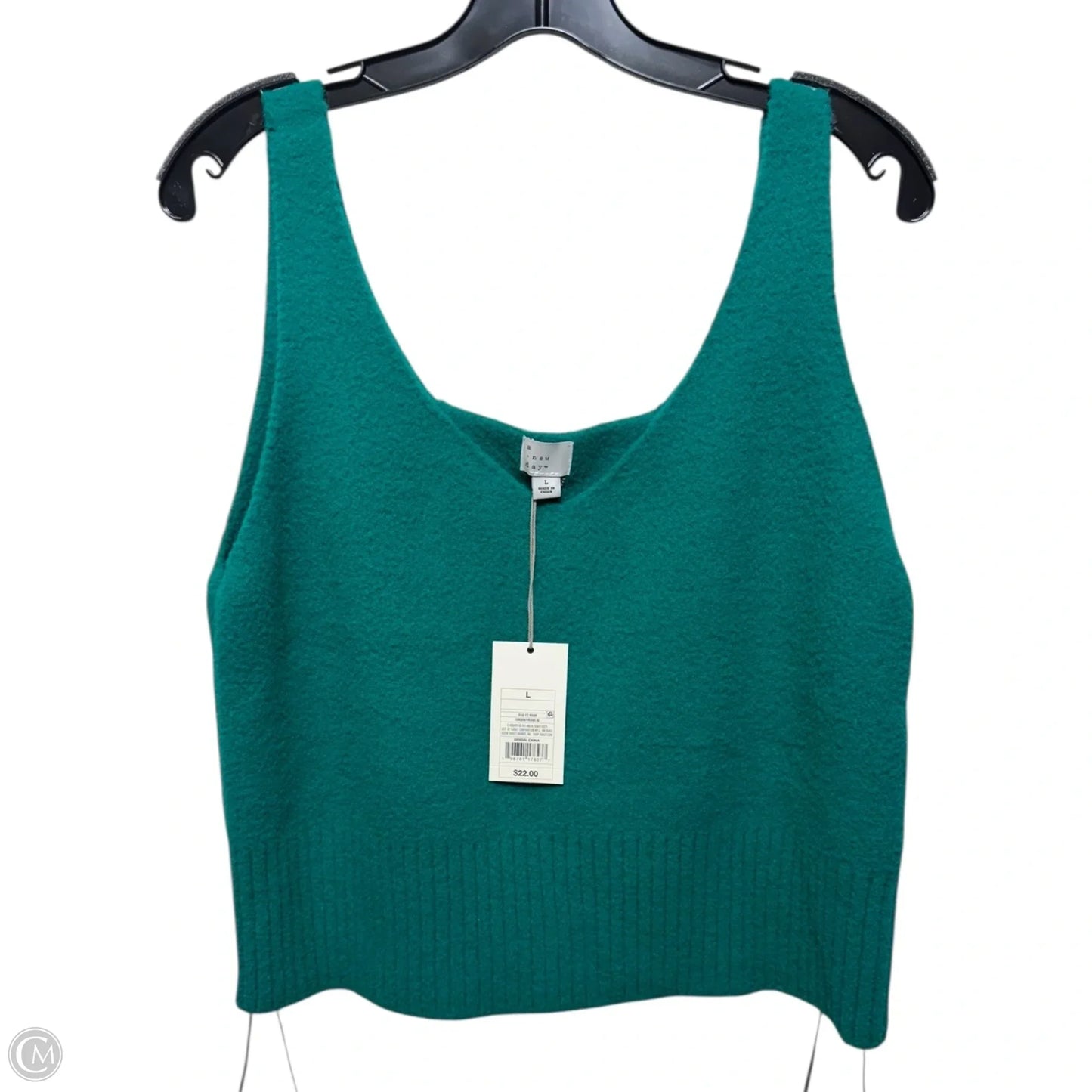 Top Sleeveless By A New Day In Green, Size: L