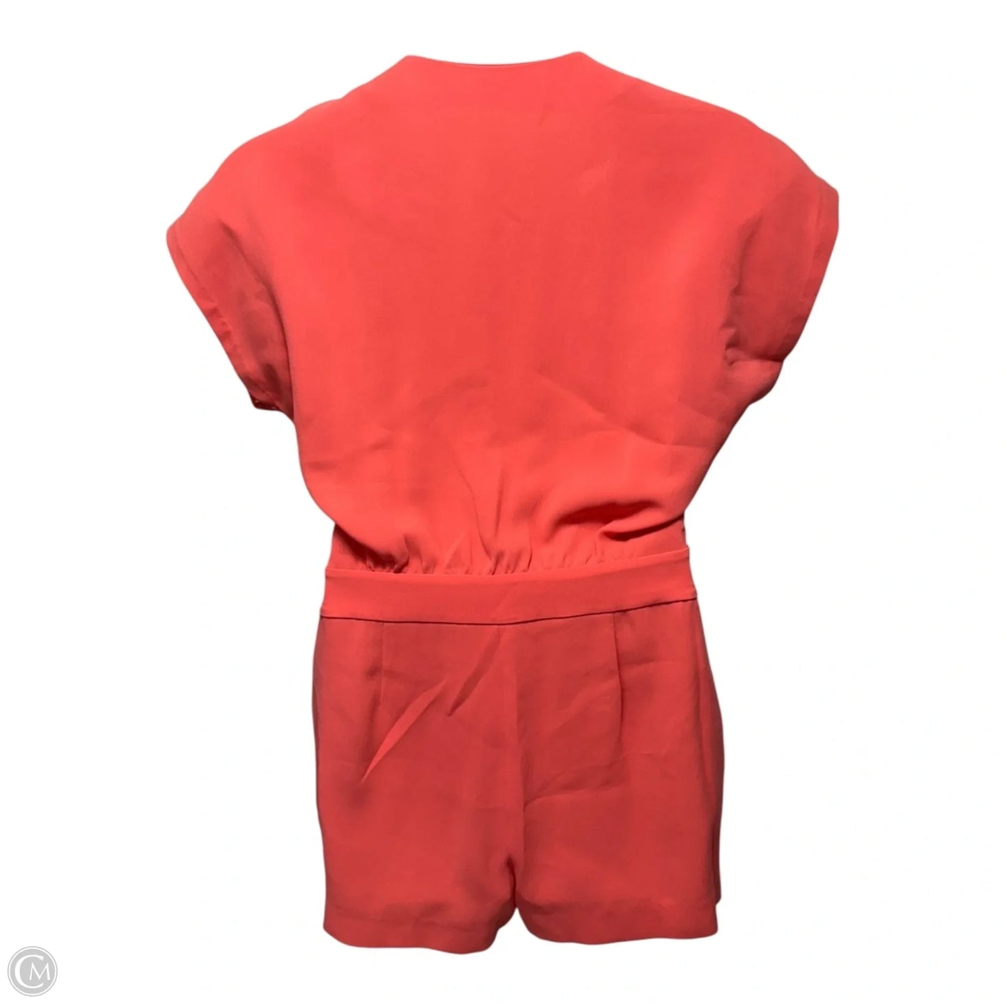 Emerson Crepe Romper Designer By Diane Von Furstenberg In Coral, Size: 8