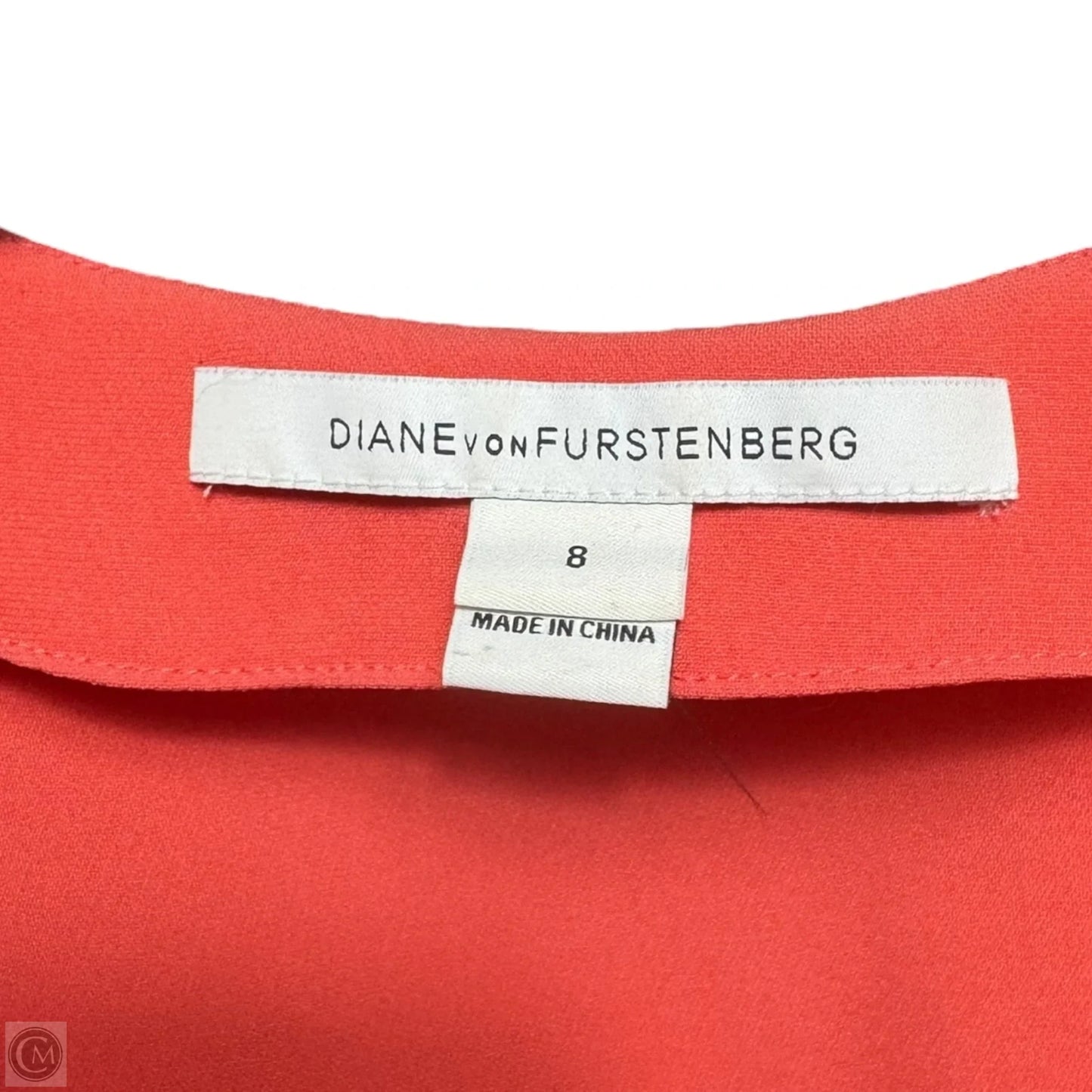 Emerson Crepe Romper Designer By Diane Von Furstenberg In Coral, Size: 8