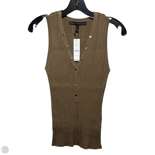 Sleeveless V-Neck Rib Snap Tank Top By White House Black Market In Smoky Topaz, Size: M
