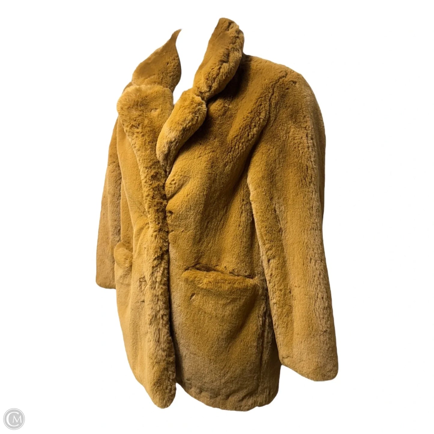 Coat Faux Fur & Sherpa By Apparis In Tan, Size: M