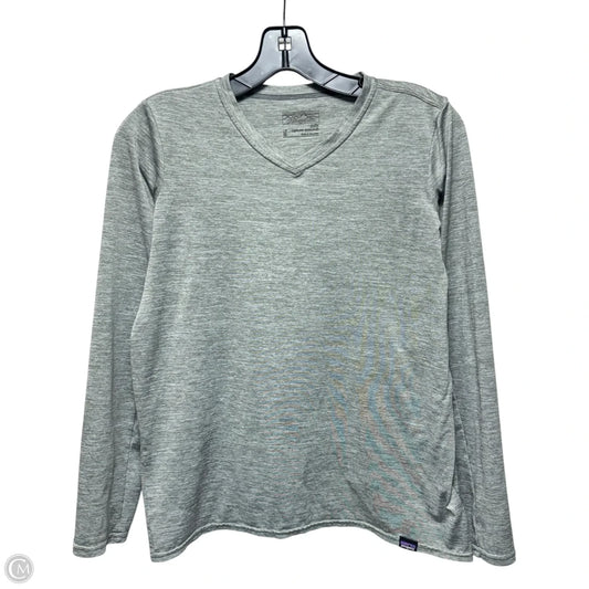 Athletic Top Long Sleeve Collar By Patagonia In Grey, Size: M