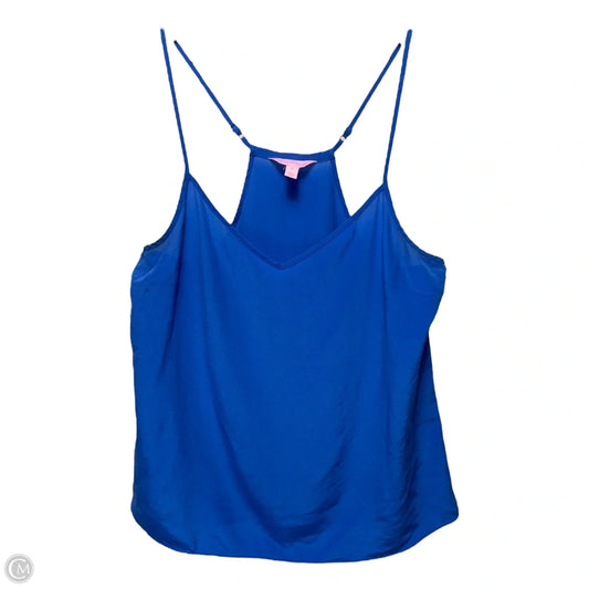 Silk Top Sleeveless Designer By Lilly Pulitzer In Blue, Size: M