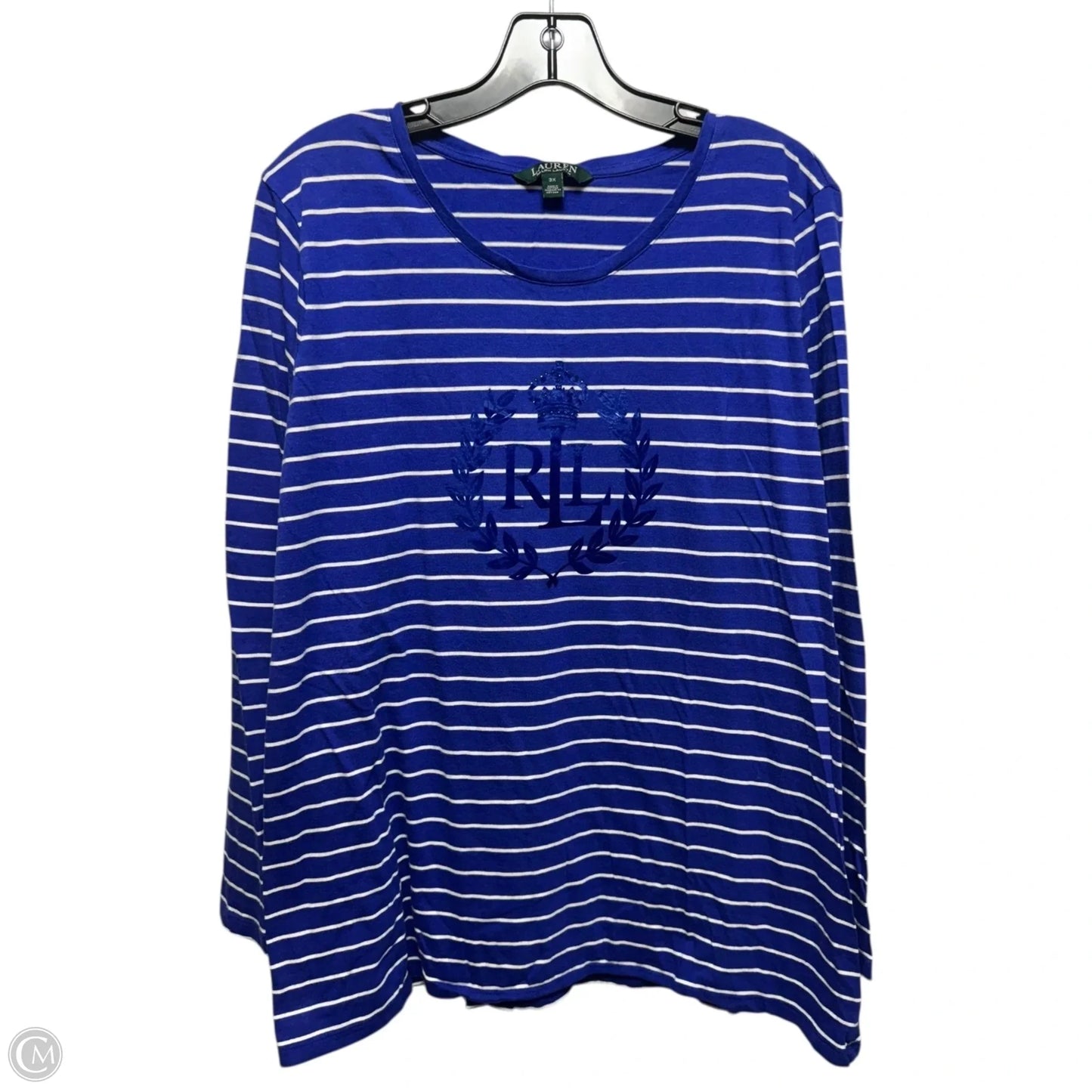 Top Long Sleeve By Lauren By Ralph Lauren In Striped Pattern, Size: 3x