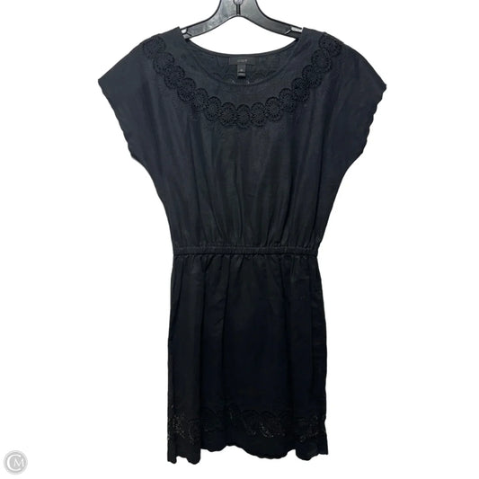 Linen Blend Eyelet Dress Casual Short By J. Crew In Black, Size: 00