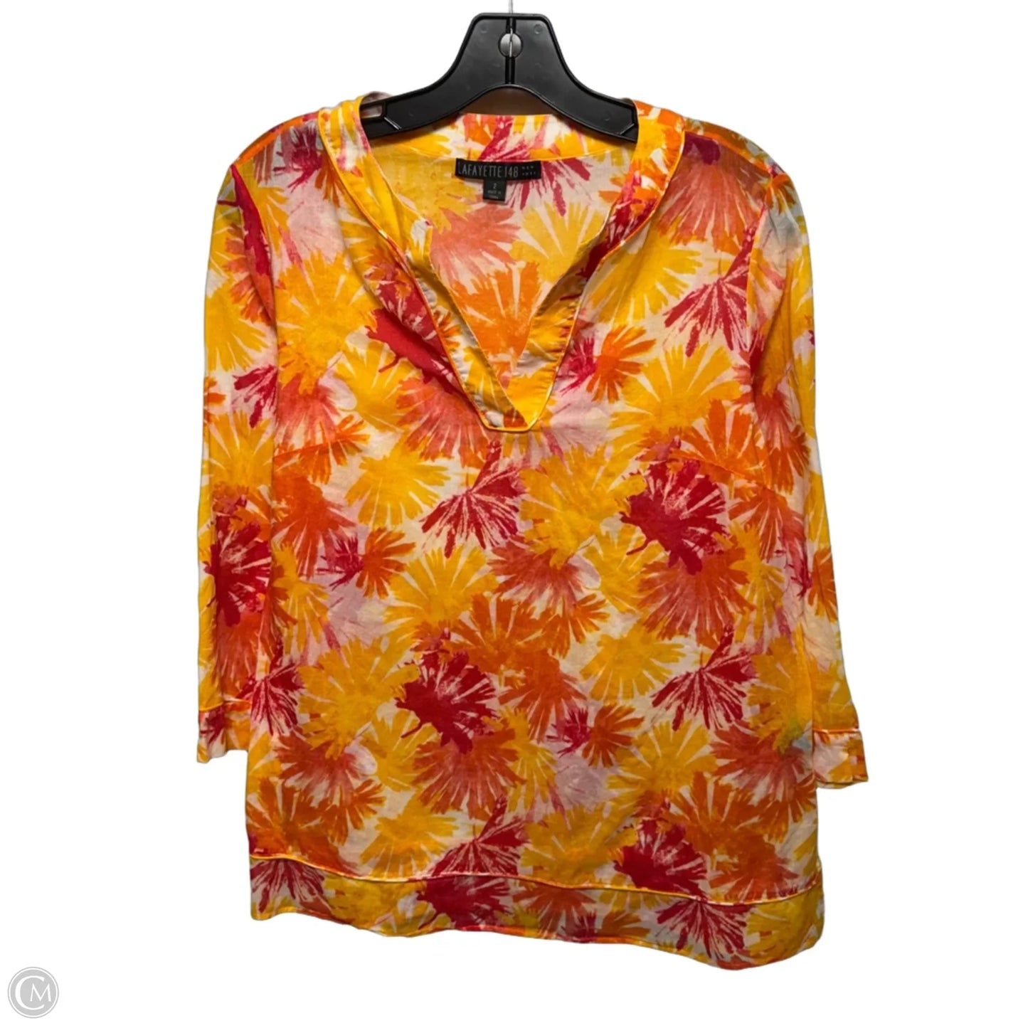 Top Long Sleeve Designer By Lafayette 148 In Floral Print, Size: 2