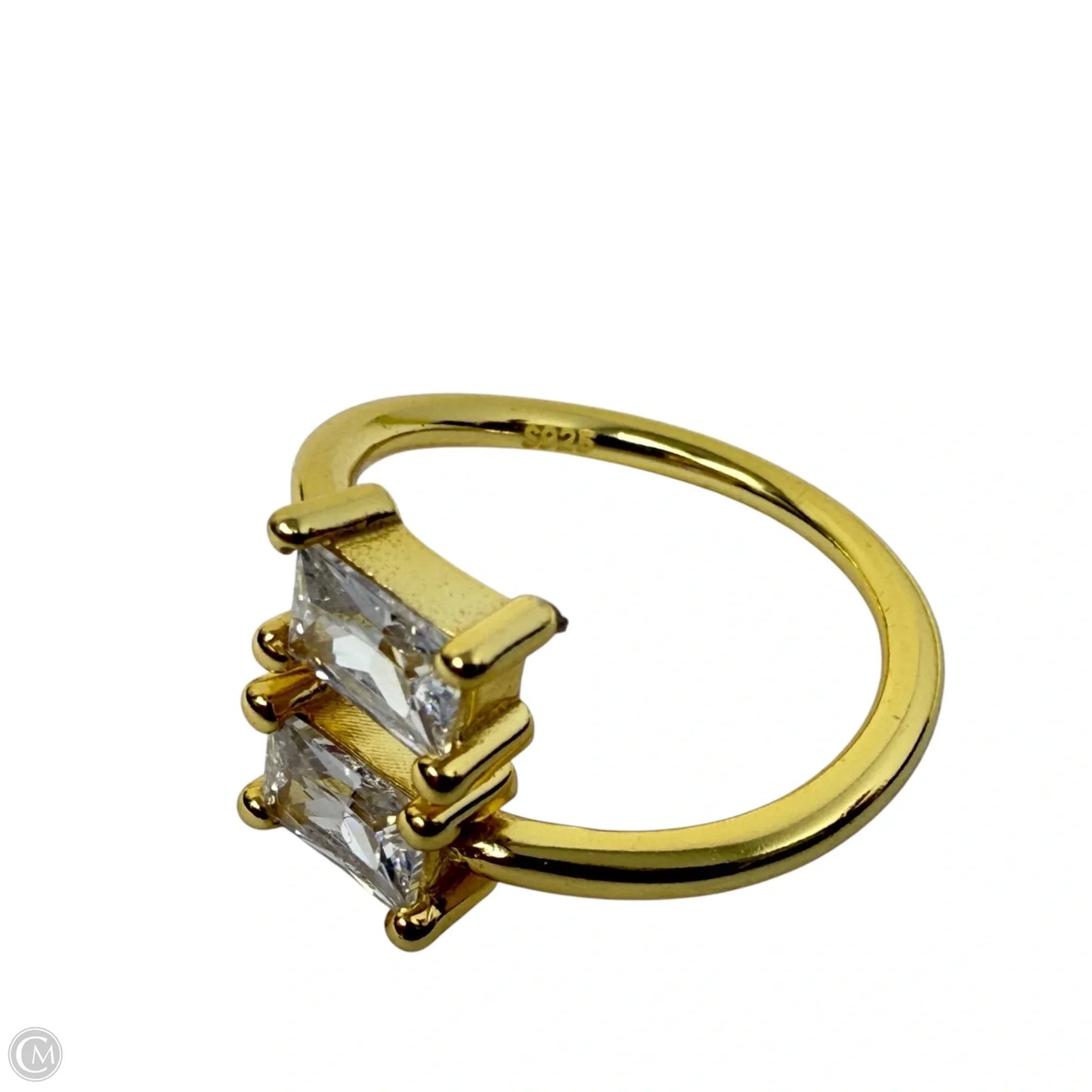 Adjustable Gold Over Sterling Silver & CZ Toi et Moi Ring