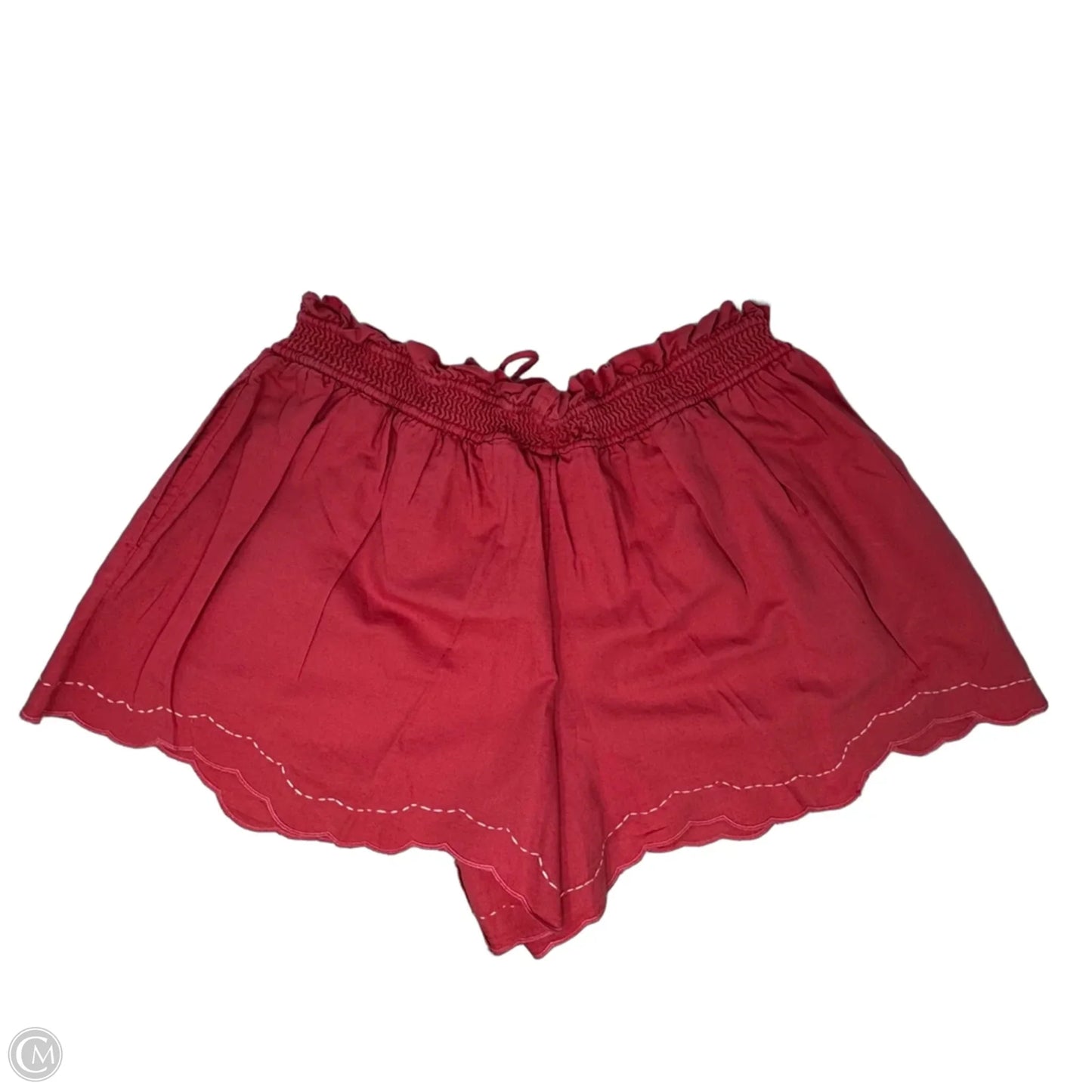 Linen Blend Shorts By Anthropologie In Coral, Size: M