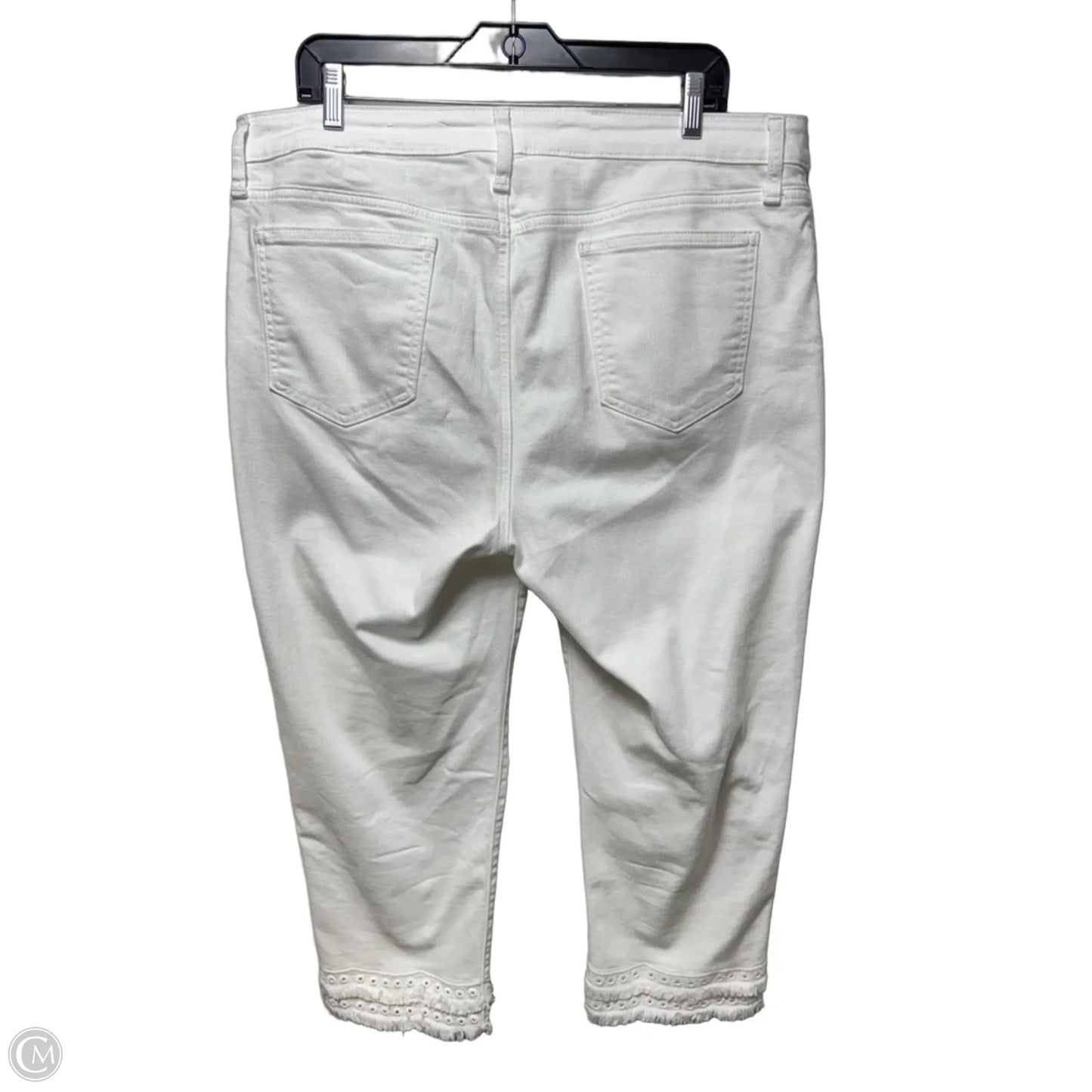 Girlfriend Slim Crop Jeans By Chicos In White, Size: 16
