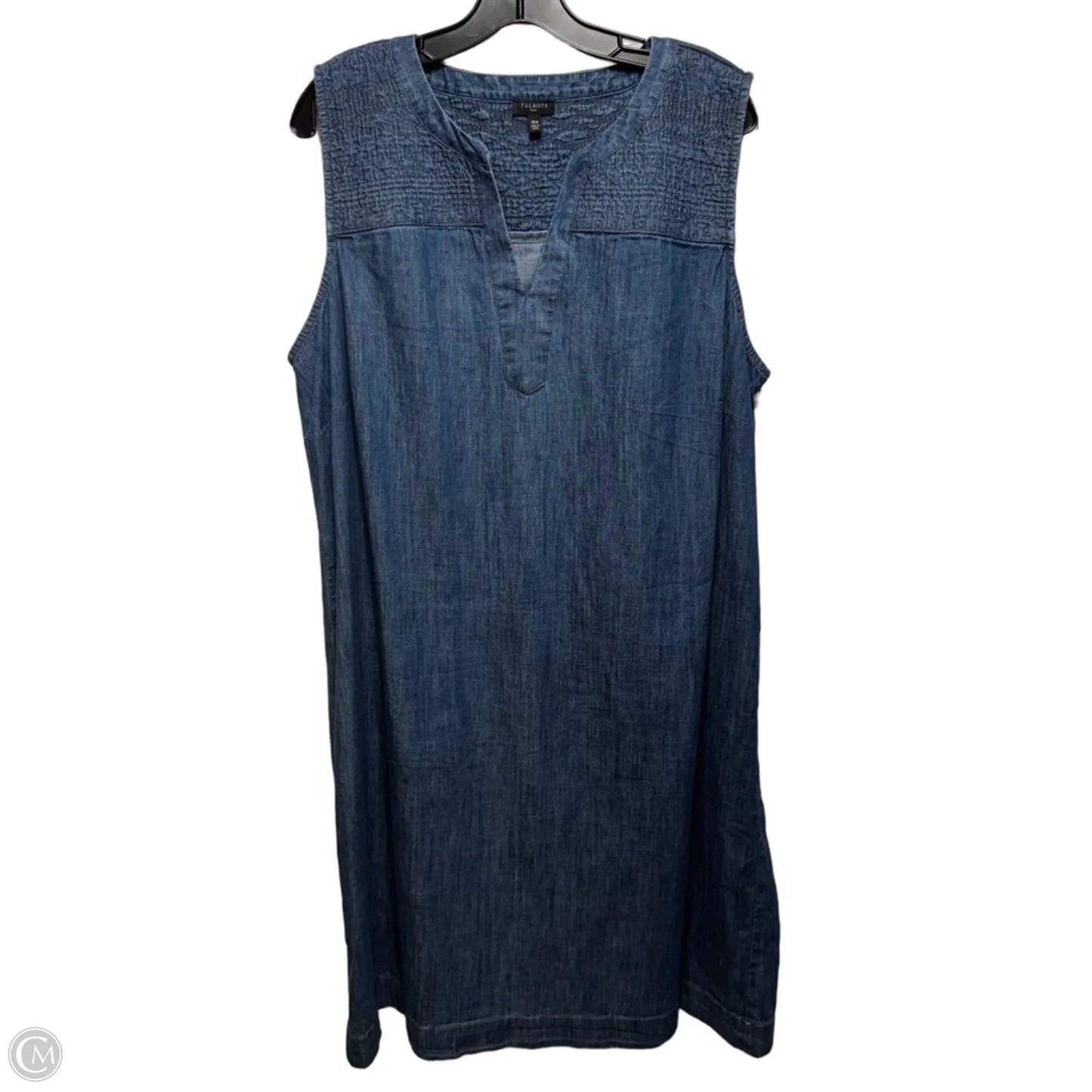 Dress Casual Midi By Talbots In Blue Denim, Size: 16