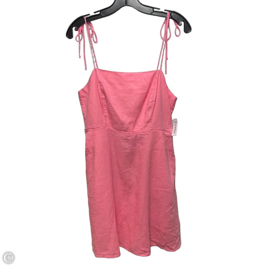 Linen Tie Strap Dress Casual Short By Old Navy In Pink, Size: M