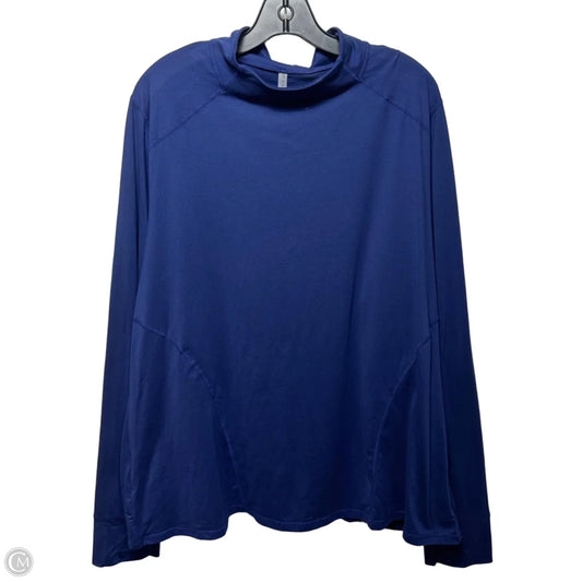 Athletic Top Long Sleeve Collar By Fabletics In Navy, Size: 3x