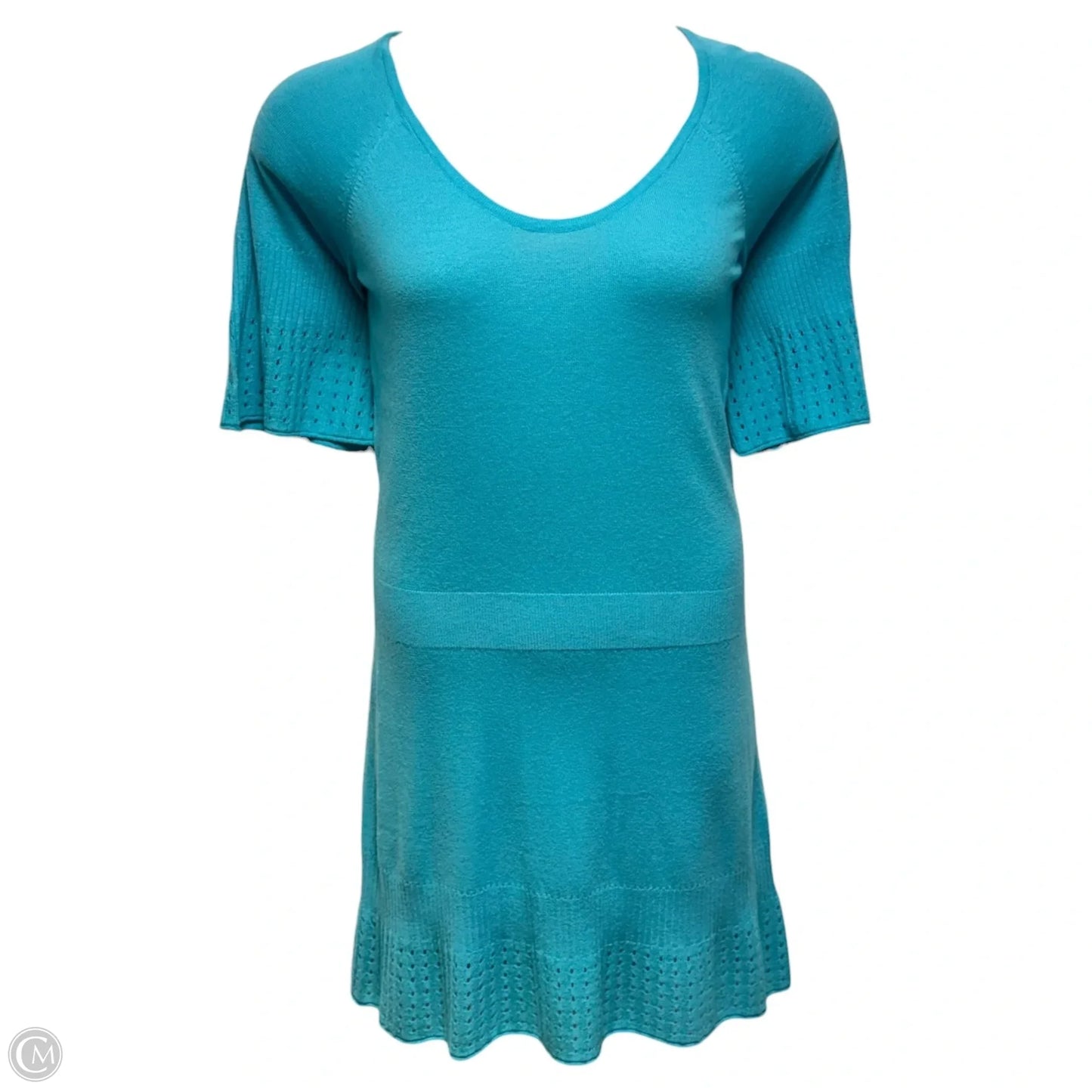 Cashmere Knit Mini Dress By Calypso St Barth In Aqua, Size: M