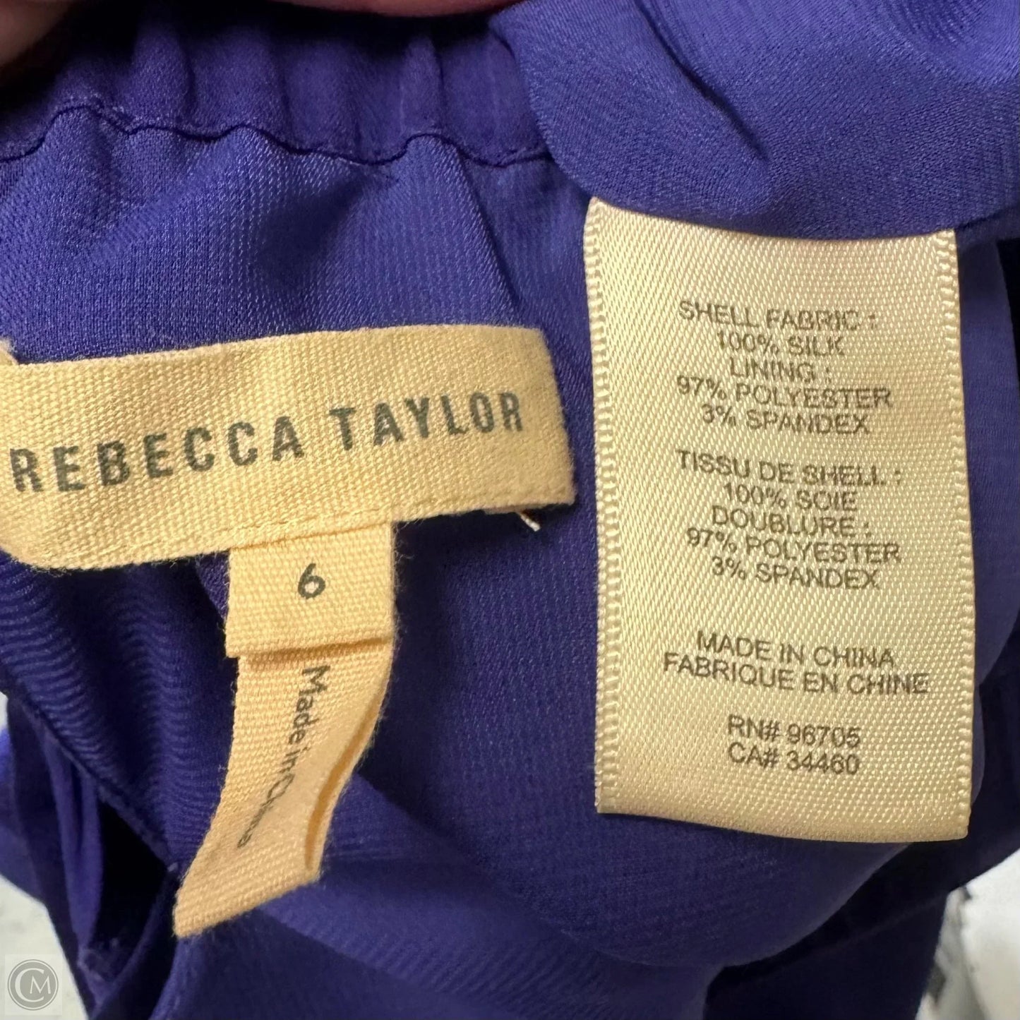 Silk Off Shoulder Top Short Sleeve By Rebecca Taylor In Purple, Size: S