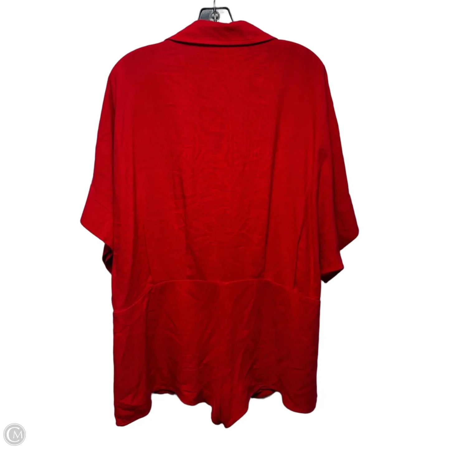 Linen Blend Romper By Entro In Red, Size: L