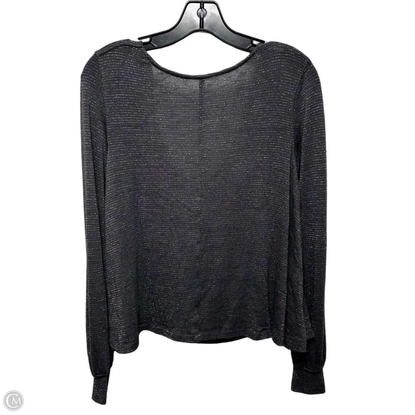 Metallic Knit Cowl Neck Top Long Sleeve By Free People In Silver, Size: S