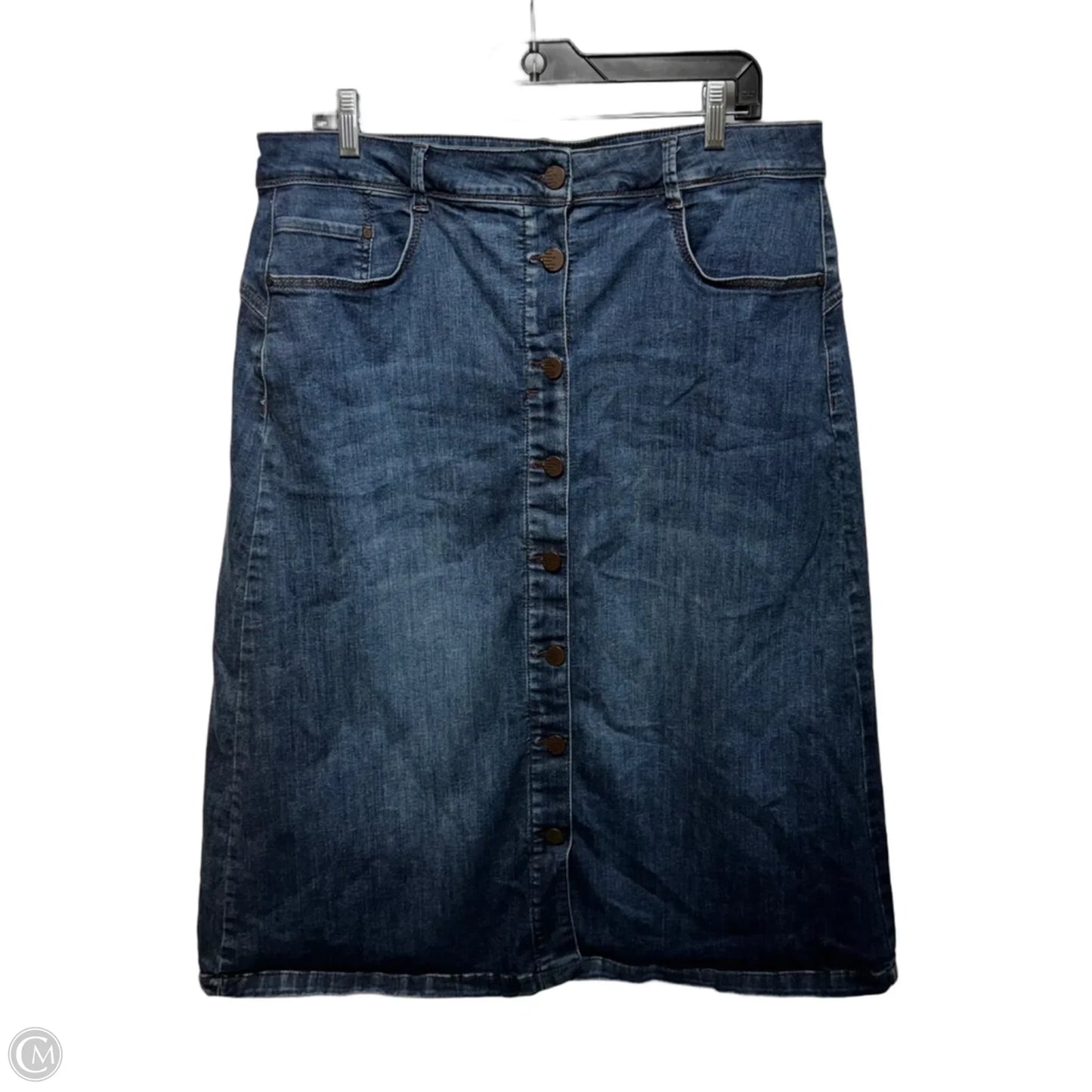 Skirt Midi By C Ro Jeans In Blue Denim, Size: L (44)