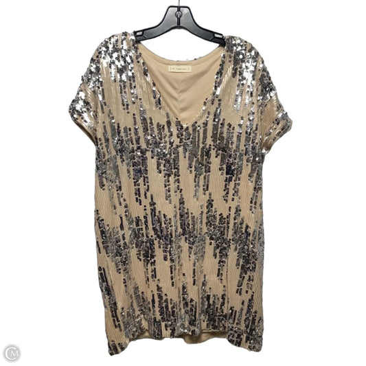 Sequin Dress Casual Short By By Together In Silver & Tan, Size: M