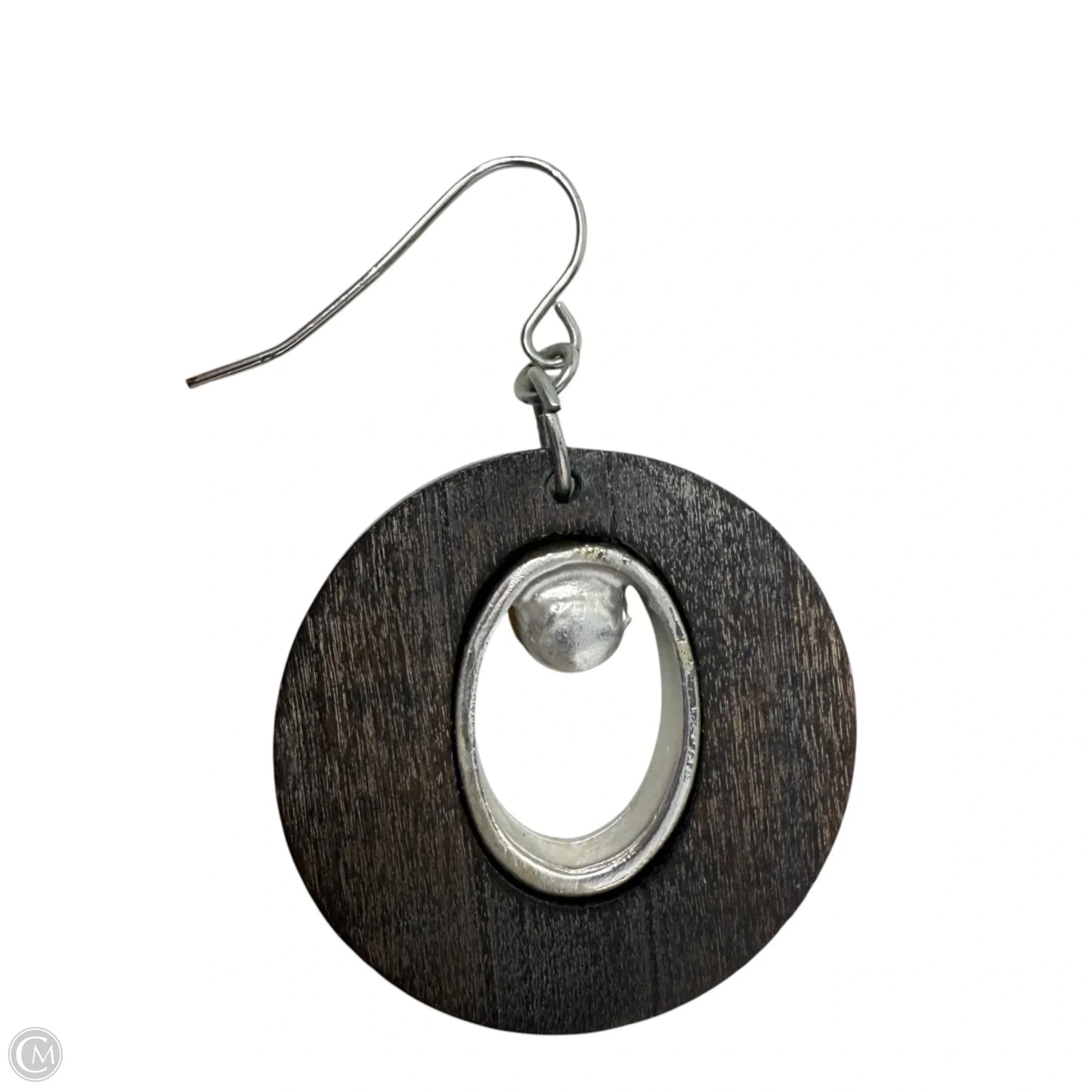 Wood & Crystal Dangle Earrings