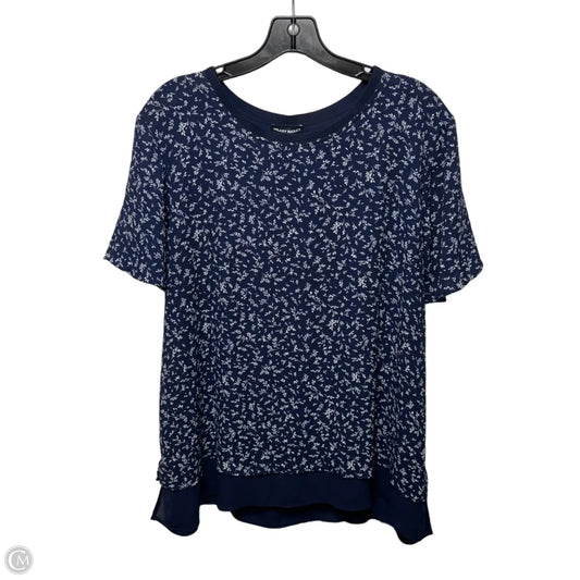 Top Short Sleeve By Hilary Radley In Navy Combo Floral Print, Size: Xl