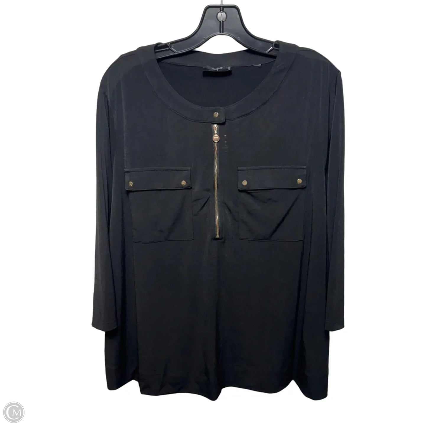 Top Long Sleeve By Tahari In Black, Size: M ESTIMATED