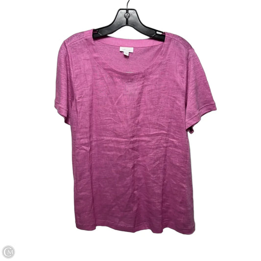 Linen Top Short Sleeve By J. Jill In Pink, Size: M